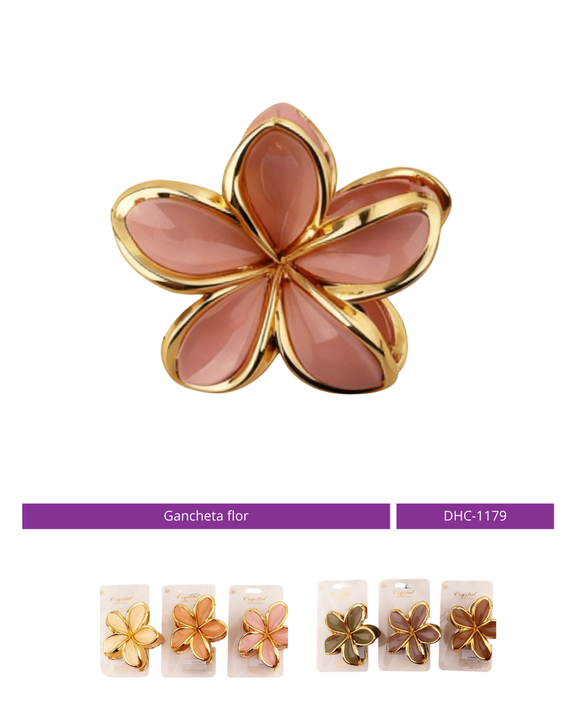 GANCHETA FLOR CON DORADO