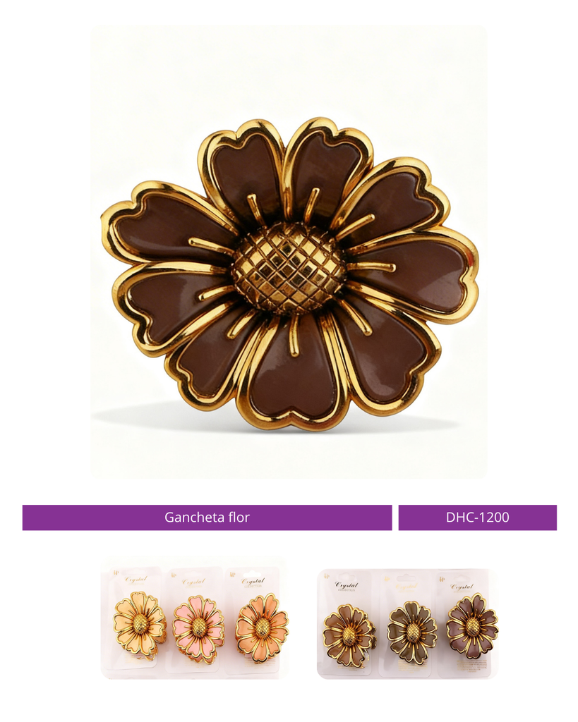 GANCHETA FLOR CON DORADO