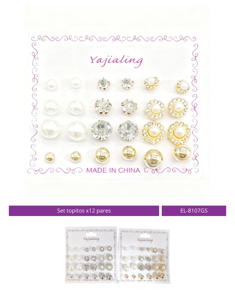 SET TOPITO BRILLANTE PERLA 