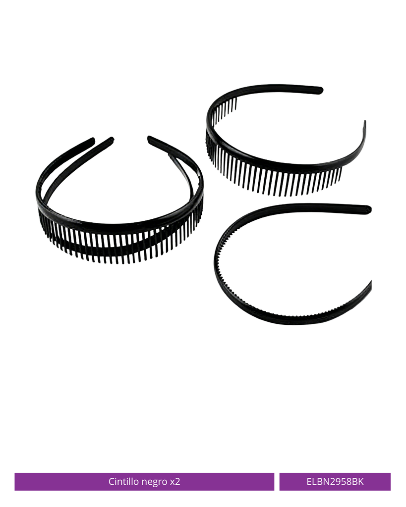 CINTILLO NEGRO TIPO PEINETA X2 