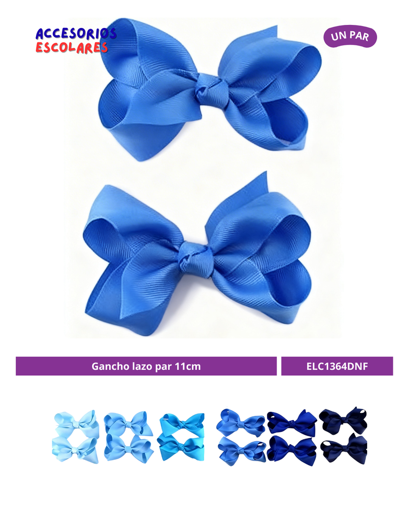 GANCHO LAZO PAR 11CM COLOR AZUL