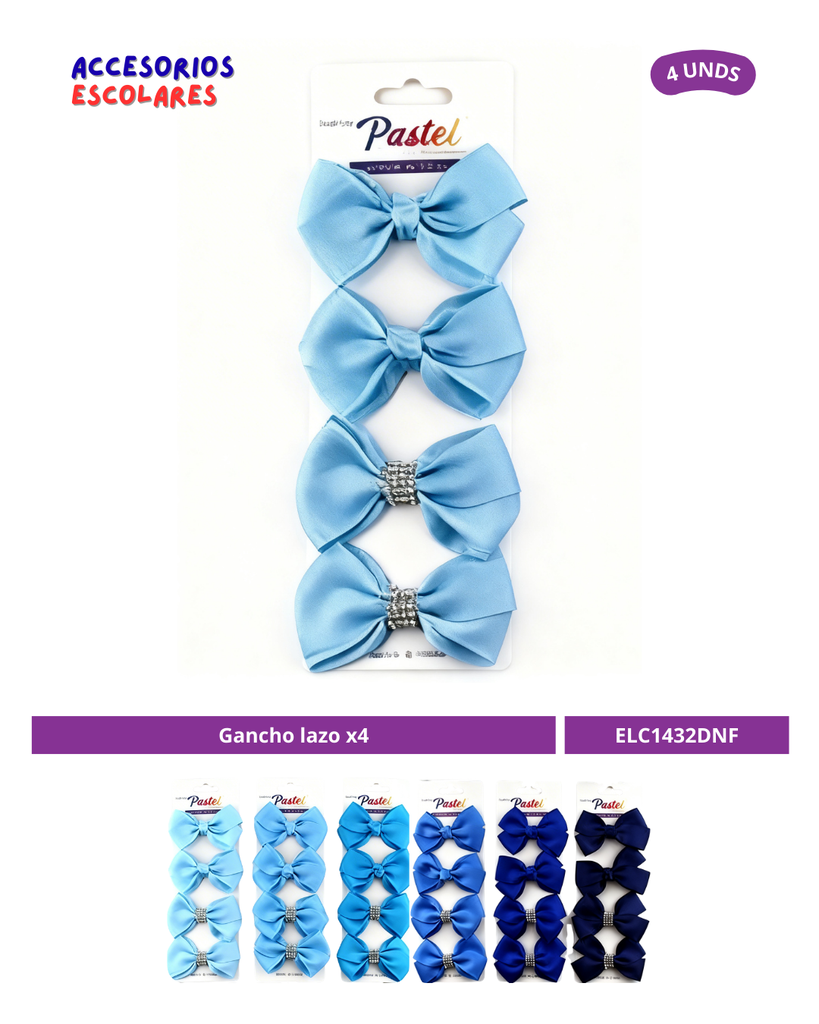 GANCHO LAZO AZUL SET DE 4