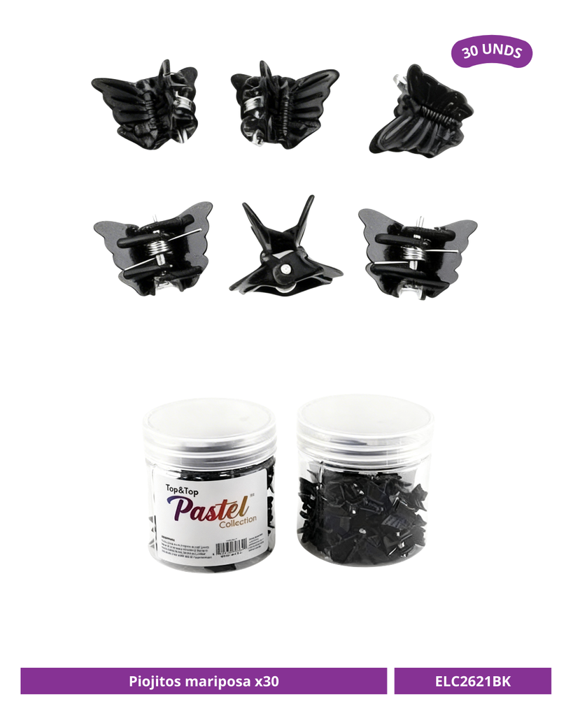 PIOJOTOS MARIPOSA NEGROS POTE X30