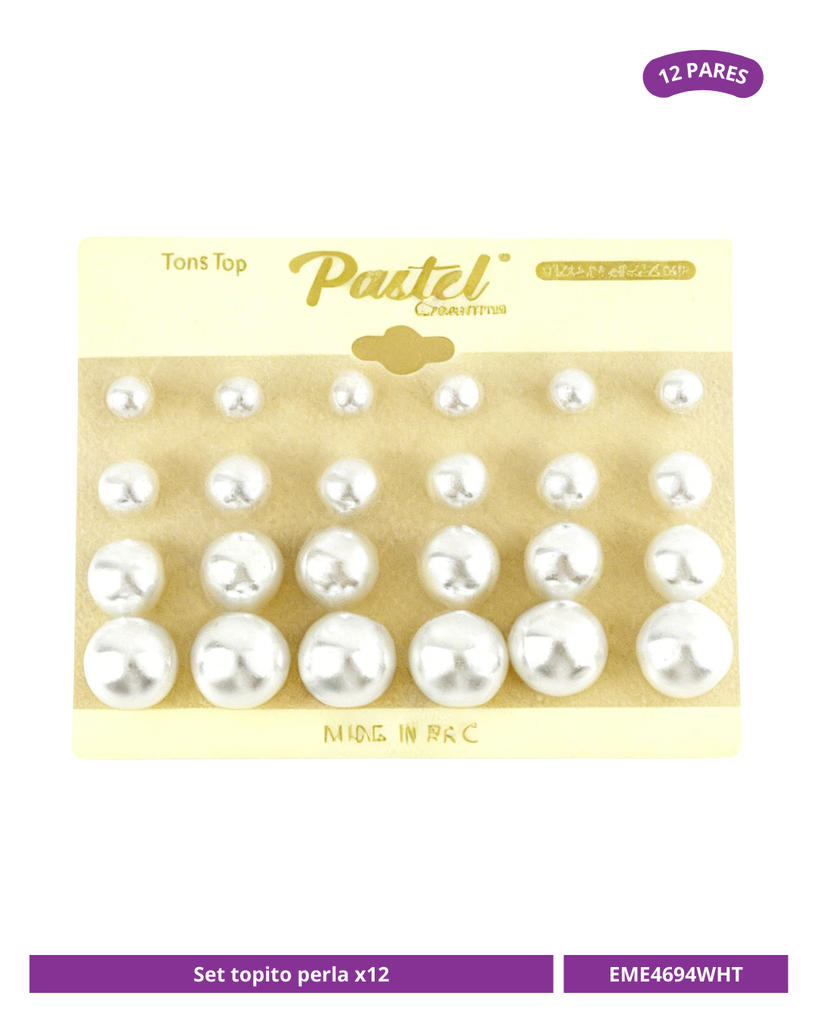 SET TOPITO PERLA BLANCA X12