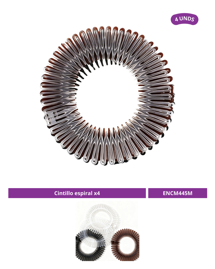 CINTILLO ESPIRAL COLORE TIERRA  X4 