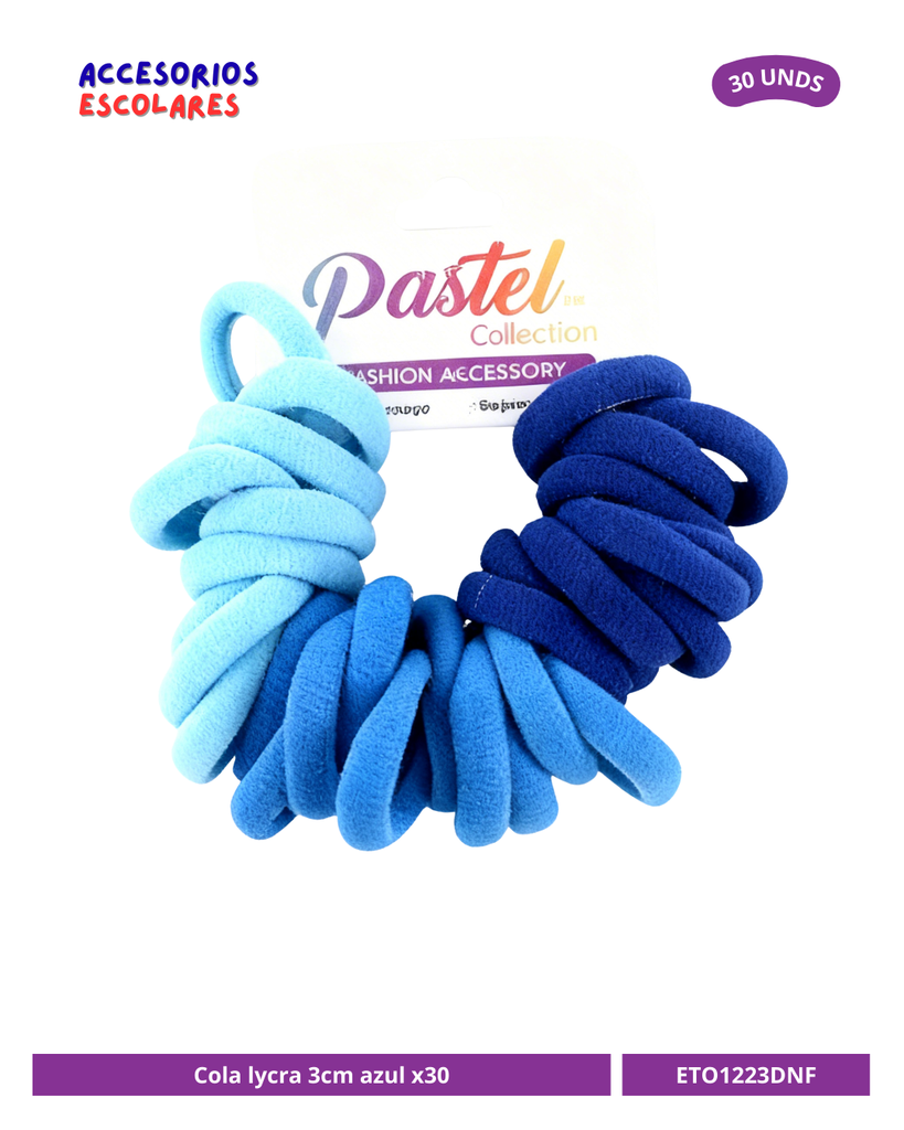 COLA LYCRA 3CM AZUL X30