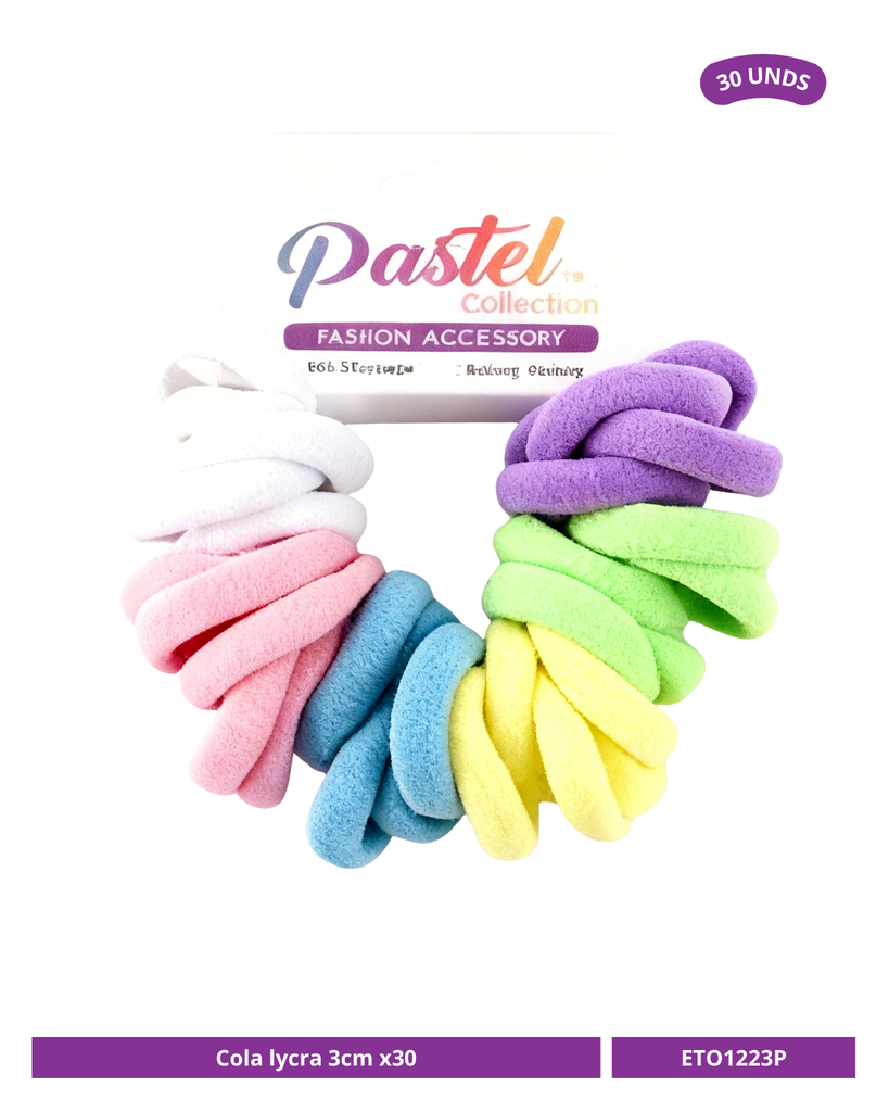 COLA LYCRA 3CM COLOR PASTEL X30