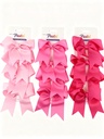 SET GANCHO LAZO COQUETTE 9CM ROSADOS X4