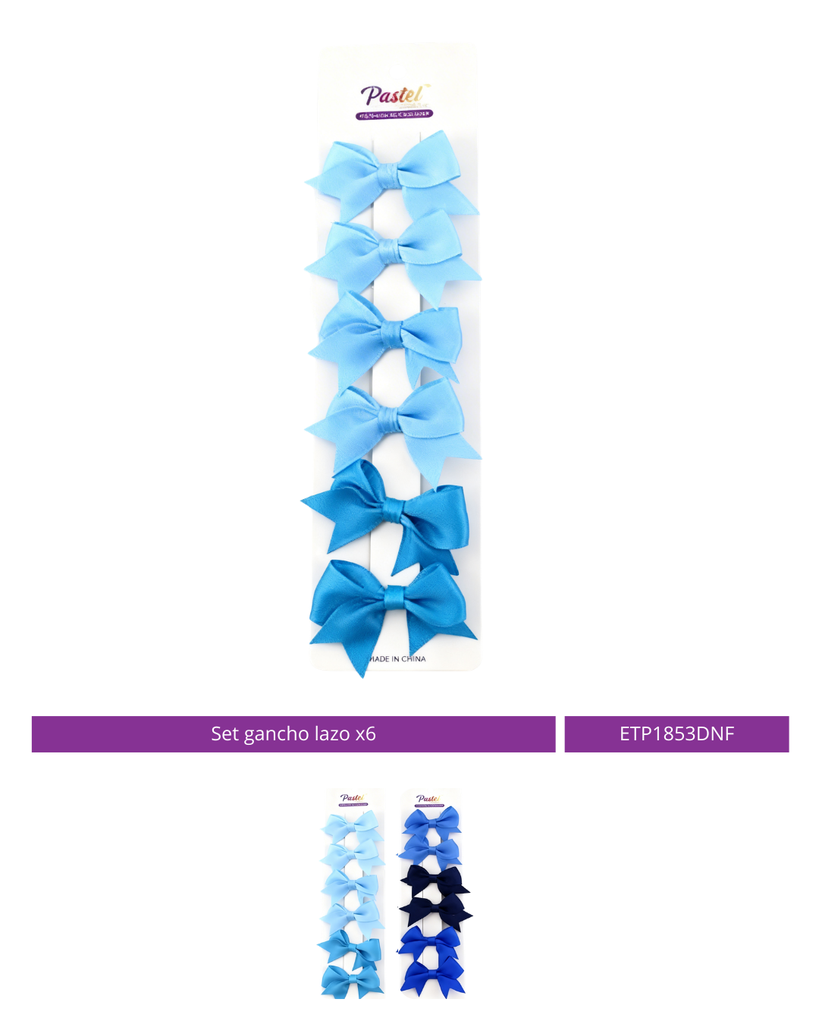 SET GANCHO LAZO AZUL X6