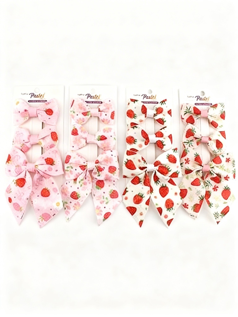 SET GANCHO LAZO Y COQUETE FRUTAS X3