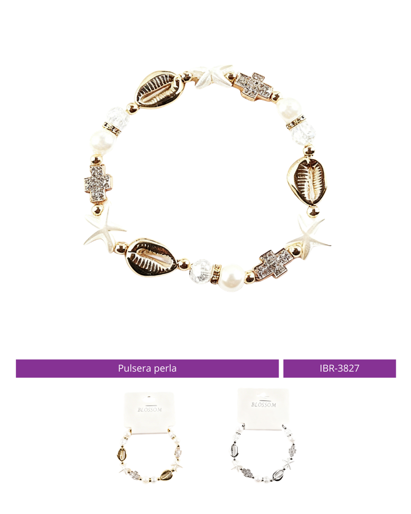 PULSERA PERLA DETALLE MARINO