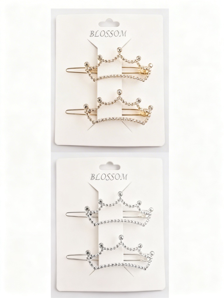 GANCHO STRASS CORONA X2