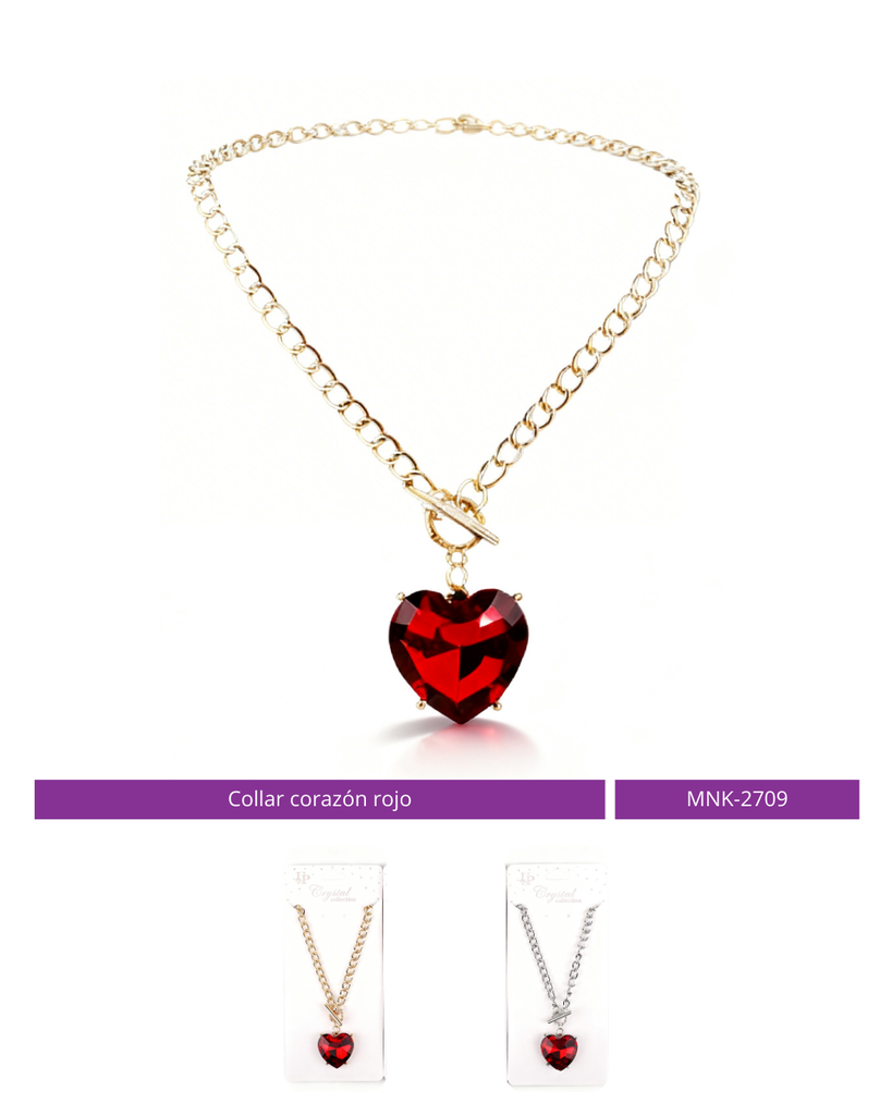 COLLAR CORAZON ROJO
