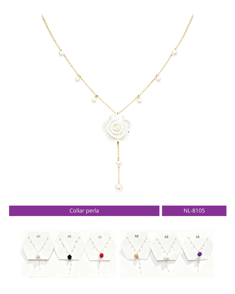 COLLAR PERLA ROSA