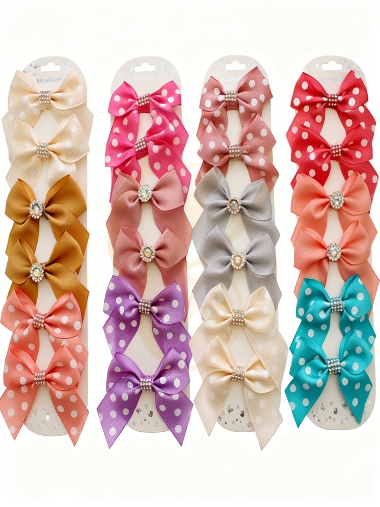 SET GANCHO LAZO LUNARES CON BRILLO