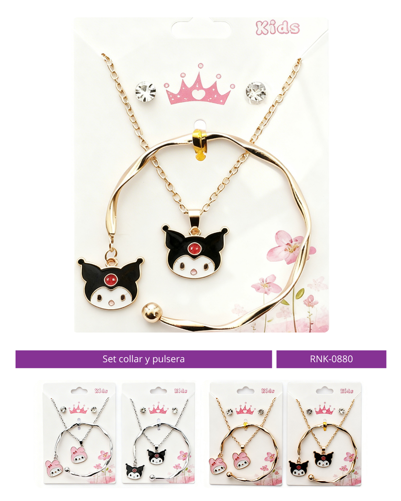 SET COLLAR Y PULSERA KUROMI