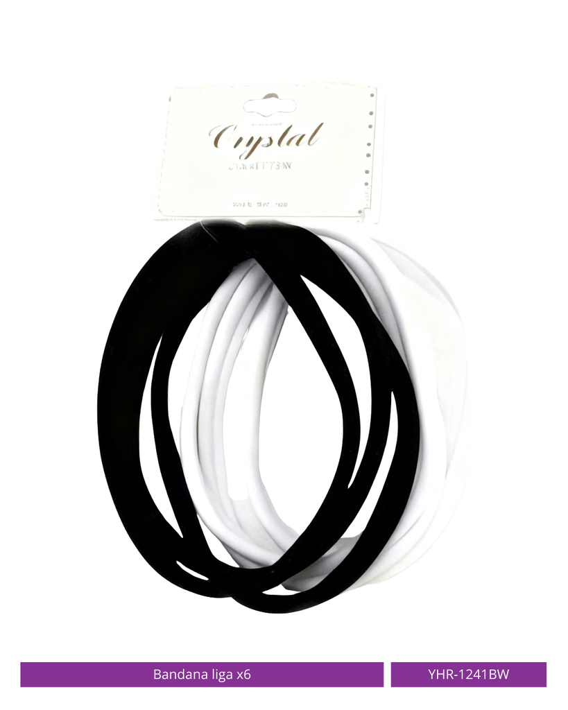 BANDANA LIGA  BLANCA Y NEGRA X6