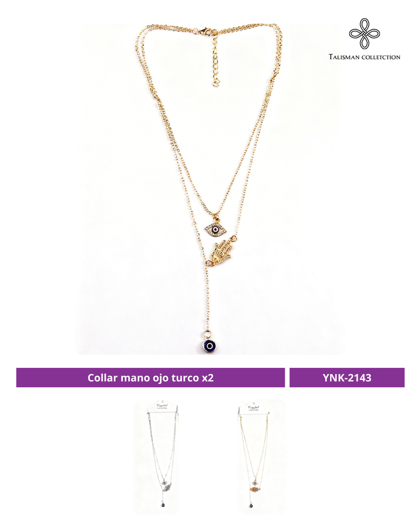 COLLAR MANO OJO TURCO X2