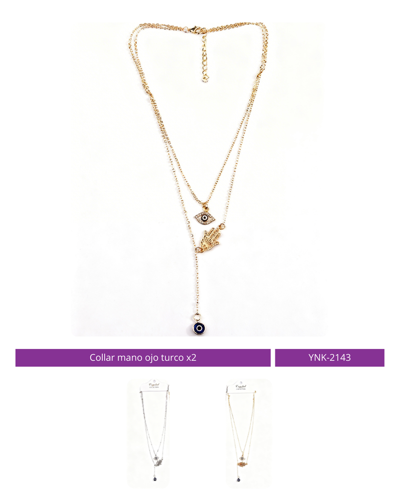 COLLAR MANO OJO TURCO X2