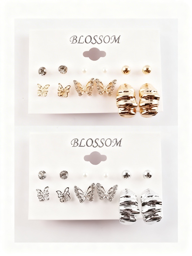 SET TOPITO MARIPOSA  ARGOLLA X6