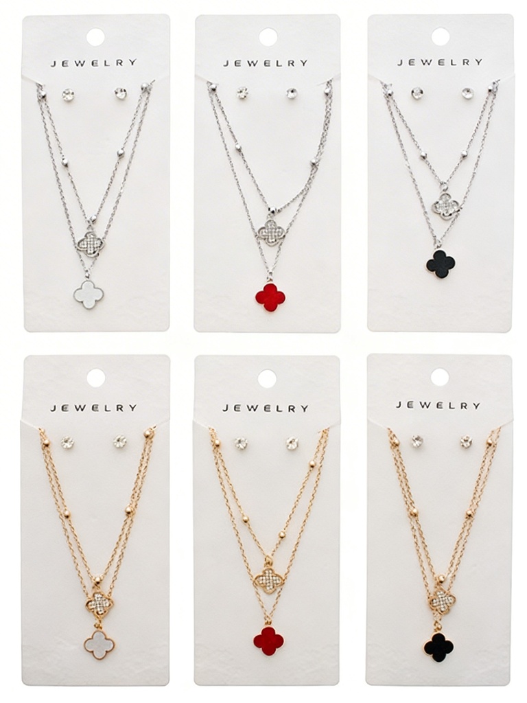 COLLAR CADENA TREBOL X2