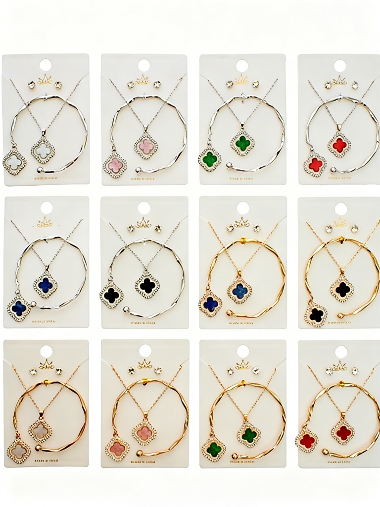 SET COLLAR Y PULSERA TREBOL