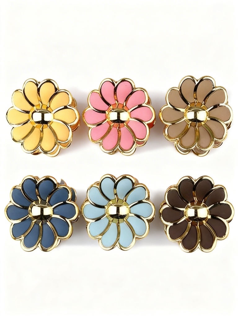 GANCHETA FLOR COLOR CON DORADO