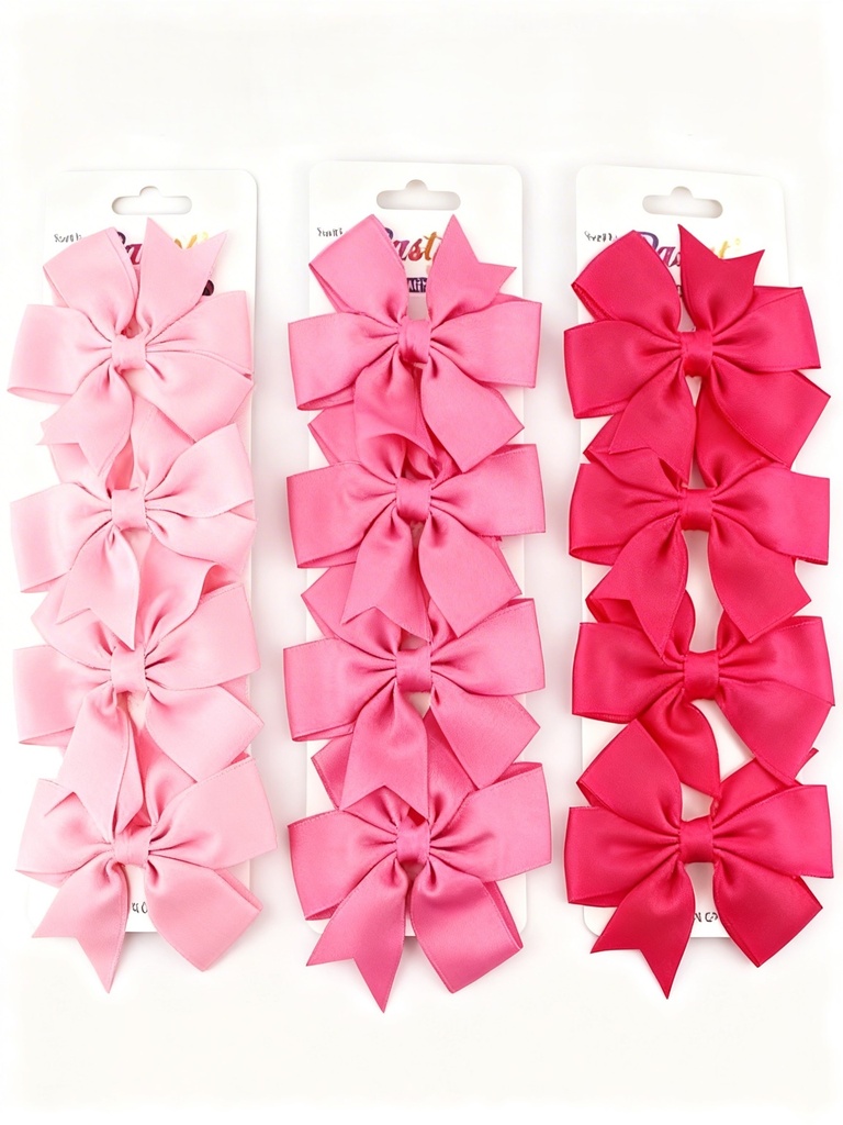 SET GANCHO LAZO COLOR ROSADO  X 4