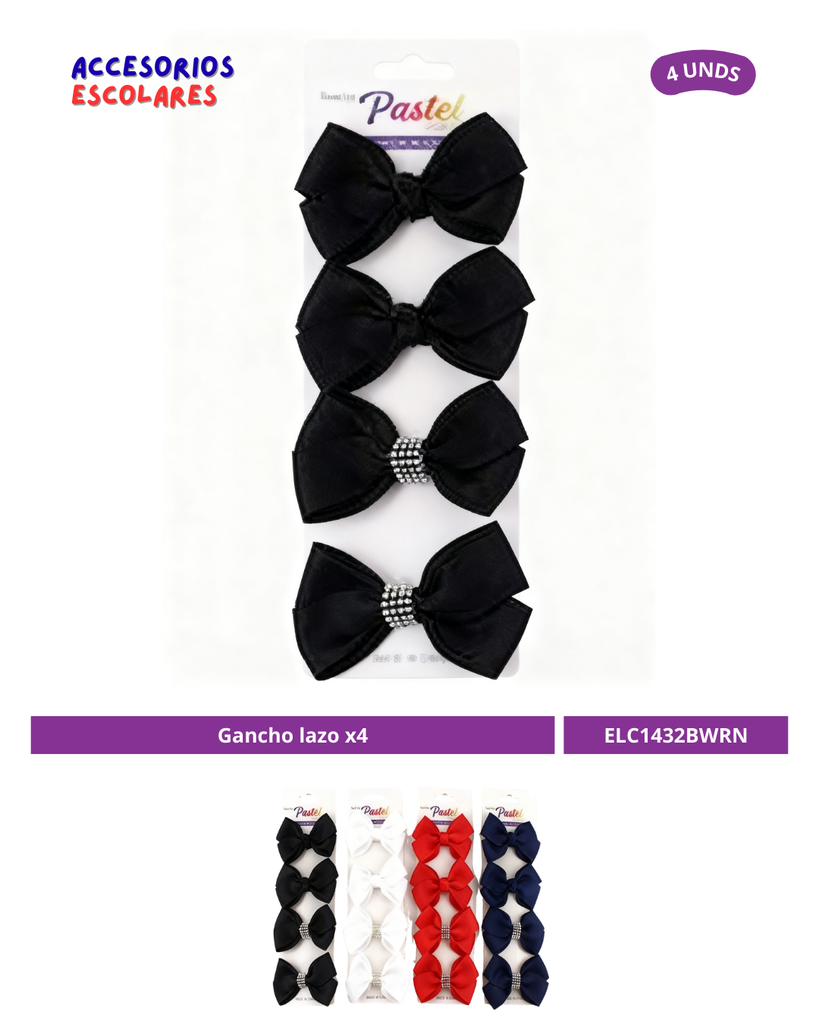 GANCHOS LAZO SET DE 4 ESCOLAR