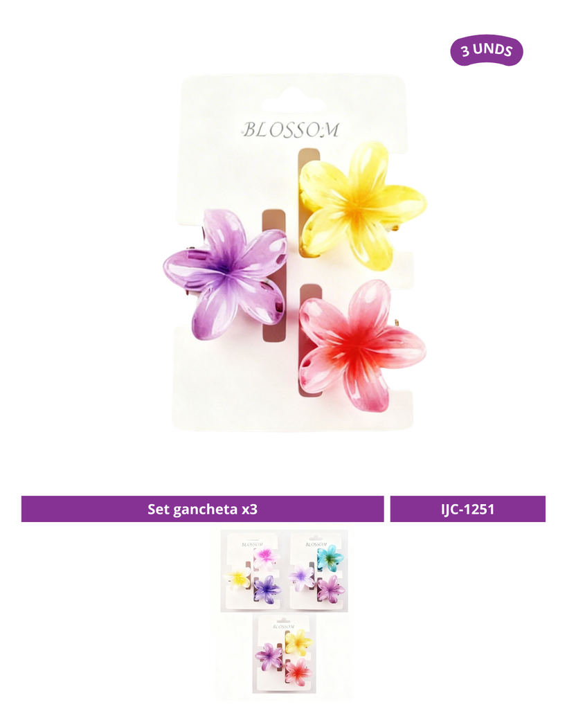 SET GANCHETA HAWAIANA  COLOR X3