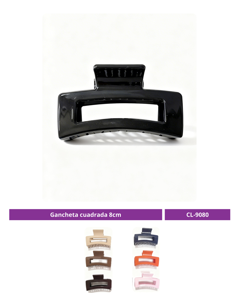 GANCHETA CUADRADA 8CM COLOR PASTEL