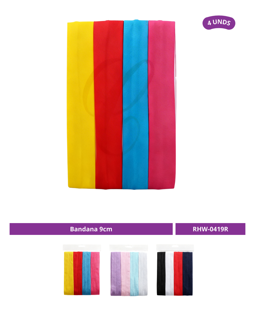 BANDANA 9CM COLOR LISA X4