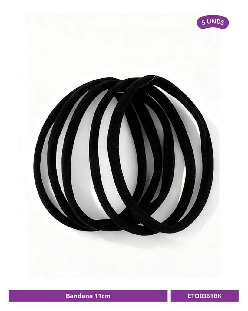 BANDANA  LYCRA 11CM NEGRA X5