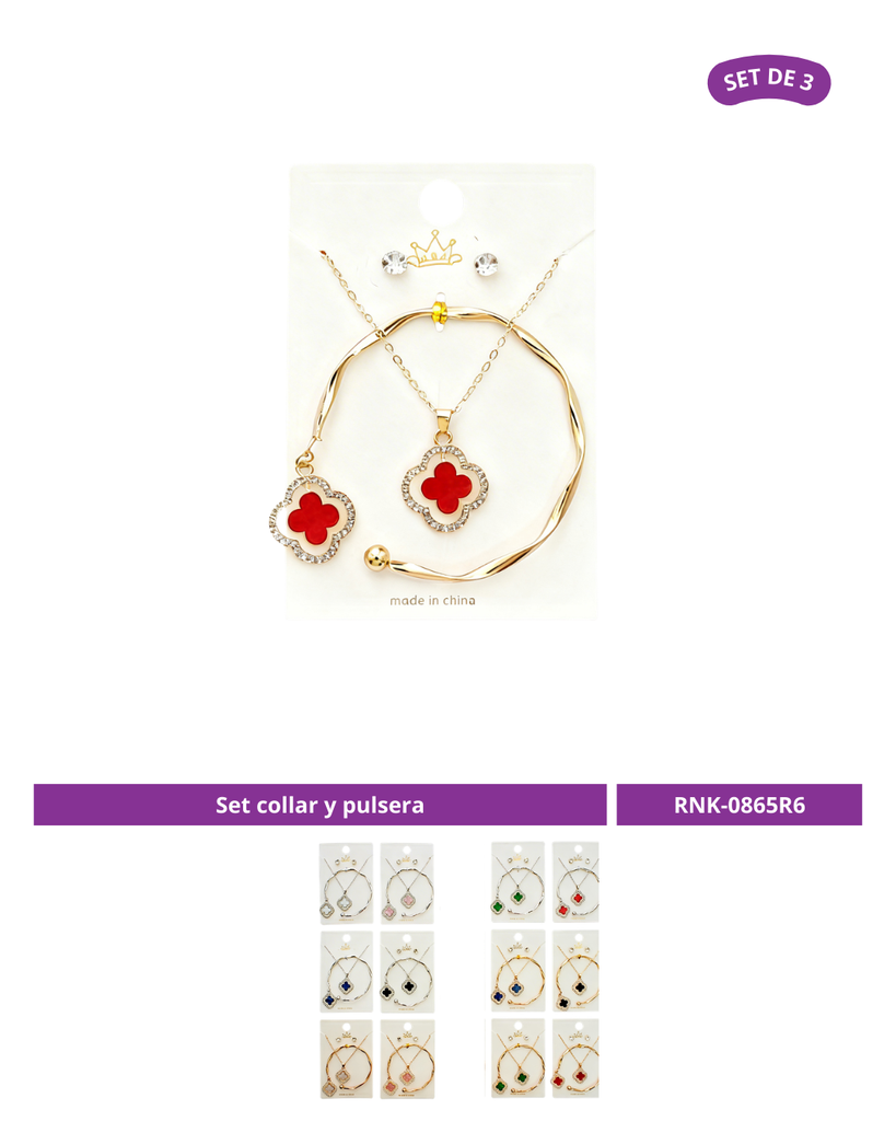 SET COLLAR Y PULSERA TREBOL