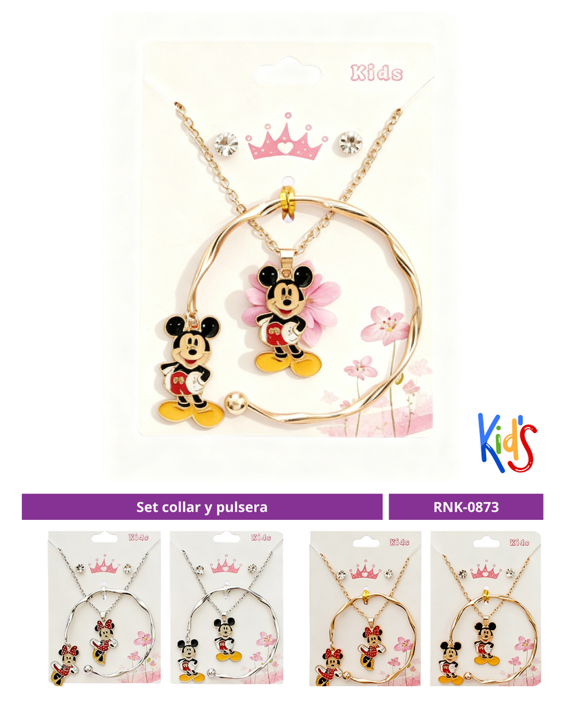SET COLLAR Y PULSERA MICKEY