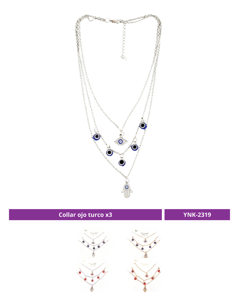 COLLAR OJO TURCO MANO X3