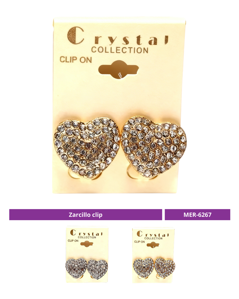 ZARCILLO CLIP CORAZON PIEDRA 