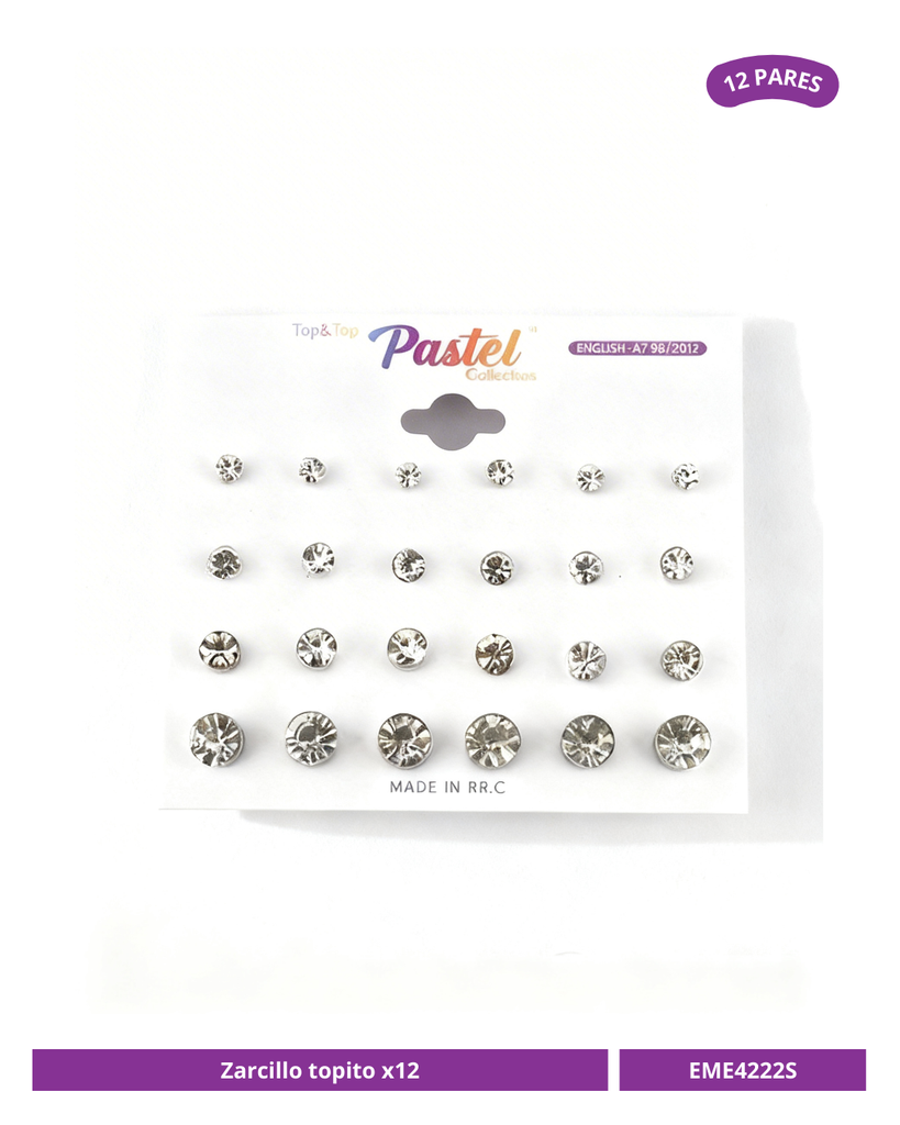SET TOPITO DIAMANTE PALTEADO X12