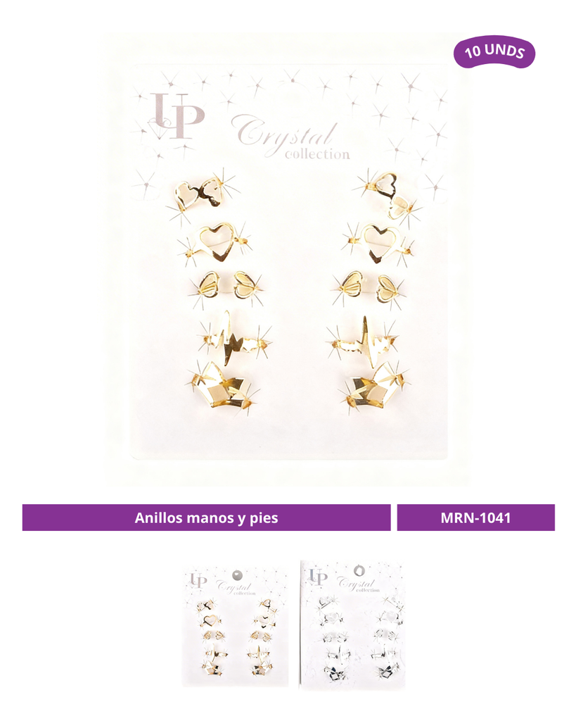 SET ANILLO MANOS Y PIES X10