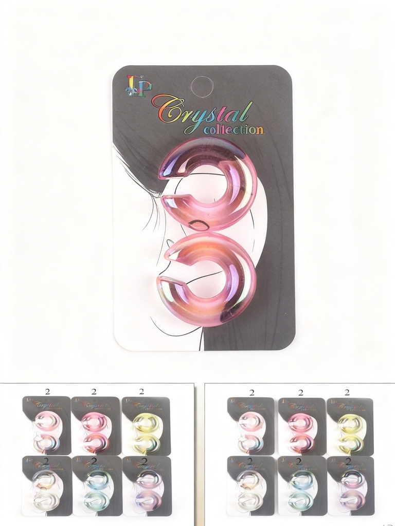 EAR CUF COLORES TRANSPARENTE X2