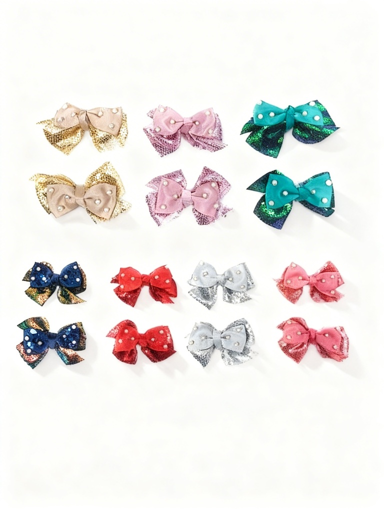 LAZOS PAR LENTEJUELA PERLA