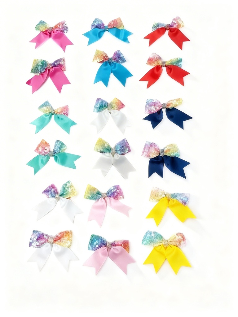 LAZOS PAR MULTICOLOR LENTEJUELA