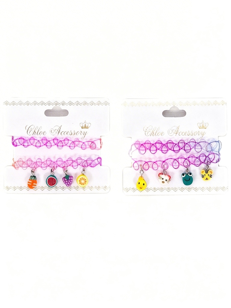 PULSERAS PARA NIÑAS NYLON FRUTAS