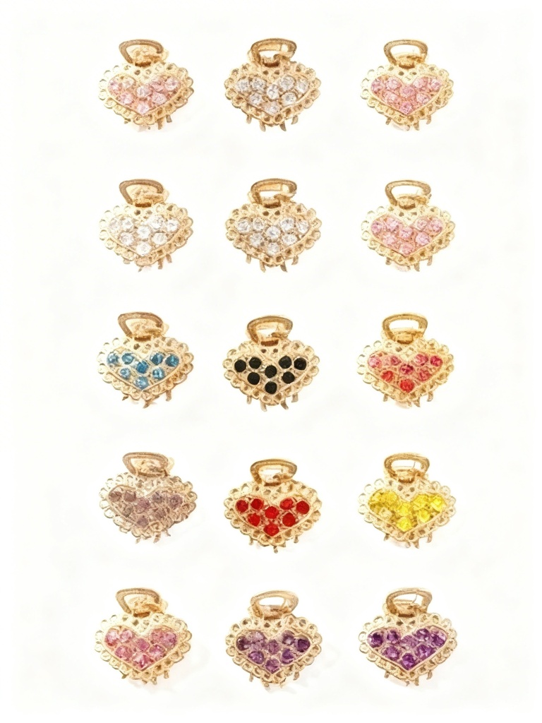 GANCHETAS METALICAS MINI CORAZON SET DE 2 PAR