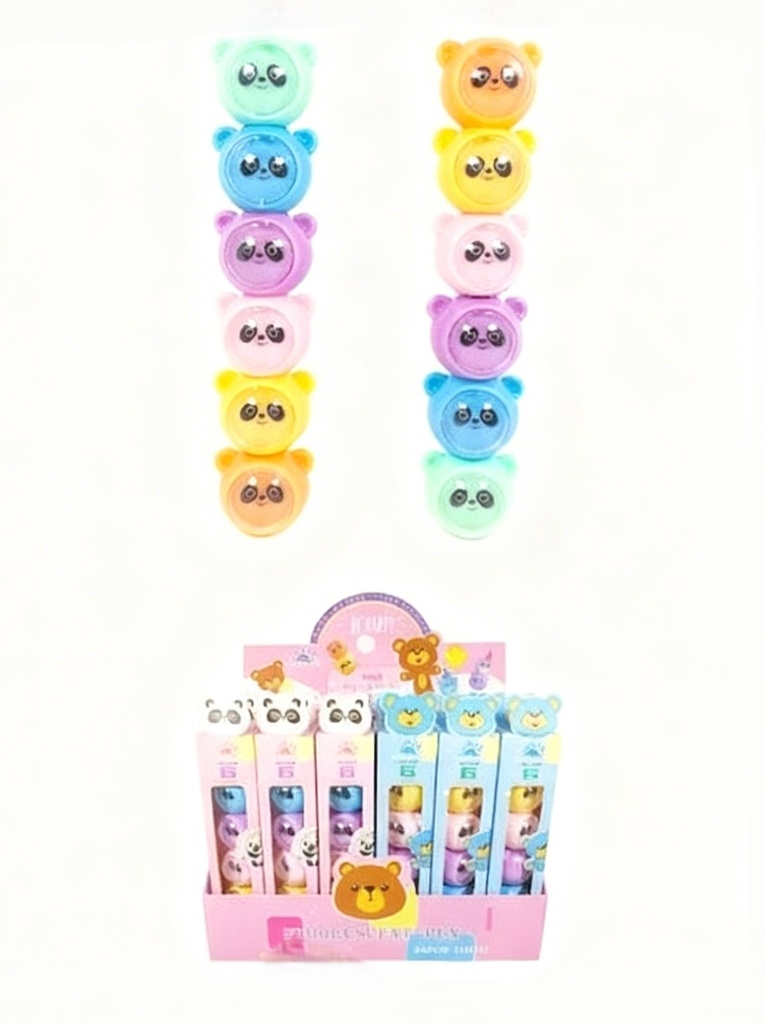 RESALTADORES MARCADORES SET DE 6 PANDA