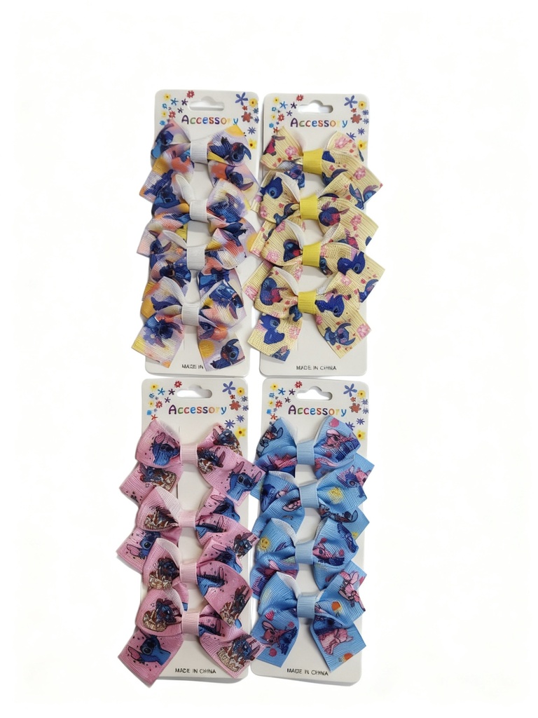 SET GANCHO LAZO STITCH X6