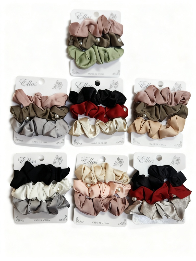 MOÑERA SCRUNCHIES PERLA X3