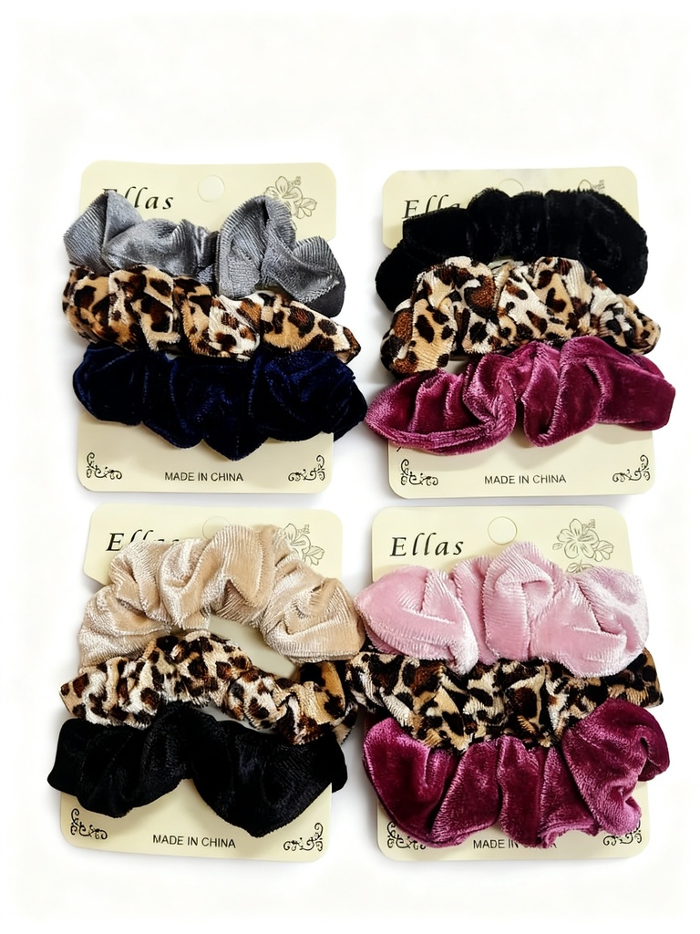 MOÑERA SCRUNCHIES ANIMAL PRINT X3