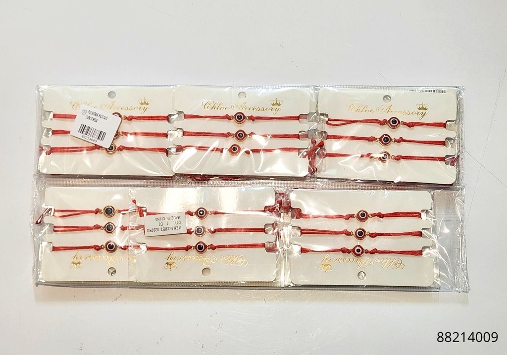 PULSERAS HILO OJO TURCO ROJA