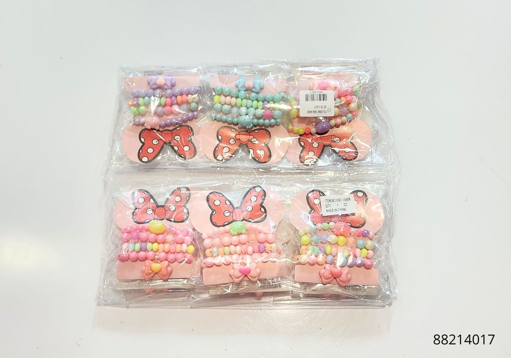 PULSERAS PARA NIÑAS SET DE 4 LAZO
